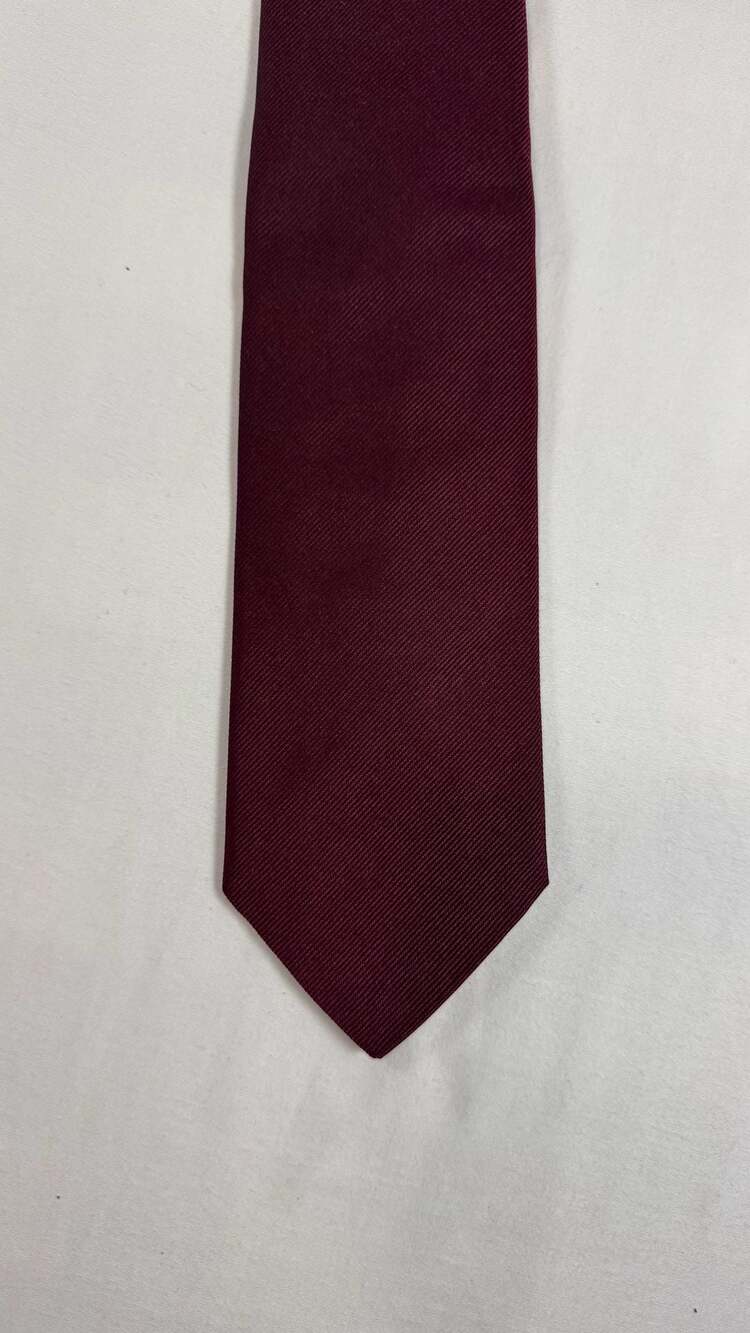 Brooks Brothers Silk Necktie Burgundy Twill Solid Tie